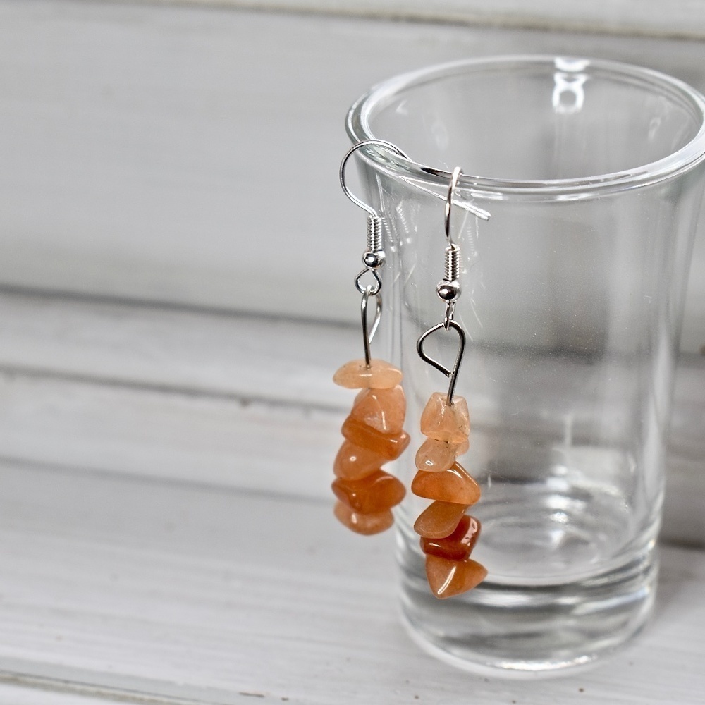 Precious Stone Beaded Earrings